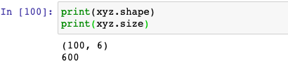 shape and size in pandas