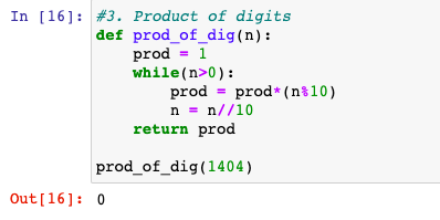 Product of digits in Python