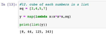 Cube of each numbers in a list using lambda function