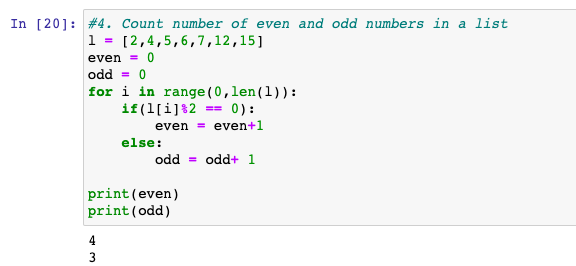 Number of odd and even digits in a list