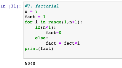 Factorial of a number in Python