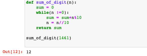 Sum of digits in Python